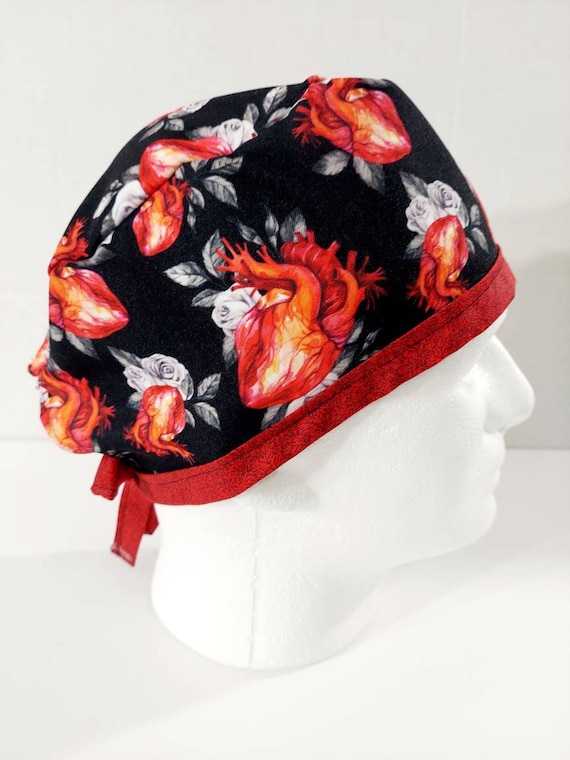 Skull Cap, Doo Rag, Welding Cap, Surgical Hat, Scrub Cap, Anatomical Hearts