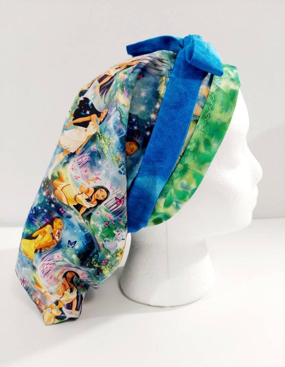 Surgery Cap, Surgical Hat, Women's Bouffant Cap, Scrub Cap, Reversible, Pocahontas