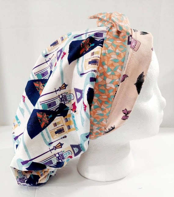Scrub Cap, Women's Bouffant Cap, Chemo Hat, Surgical Cap, Disney, Mary Poppins