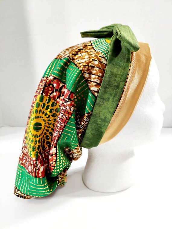Satin Lined Scrub Cap, Women's Bouffant Cap, Chemo Hat, Surgical Cap, Satin Lined  Surgical Hat, Scrub Cap, Surgery Cap, African Print