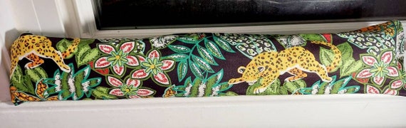 Draft Stopper, Door Draft Stopper, Breeze Stopper, Window Draft Stopper, Breeze Blocker, Door Snake, FILLED W/CEDAR, Jungle, Tiger, Cheetah