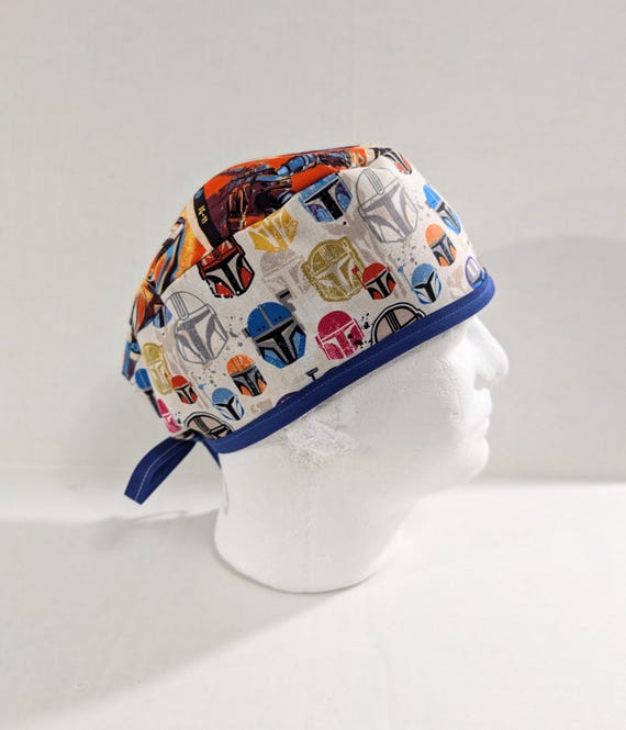Skull Cap, Doo Rag, Surgical Cap, Surgery Hat, Scrub Cap, Welding Cap, Face Mask, Mandalorian, Star Wars