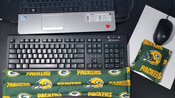 Rice-flax seed, heating pad, rice bag, ergonomic wrist supports, keyboard support, mouse  support pad, office, Green Bay Packers