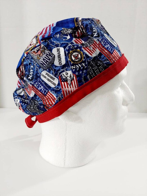 Skull Cap, Doo Rag, Welding Cap, Surgical Hat, Scrub Cap, Surgery Hat, Face Mask,  United States Navy, Navy