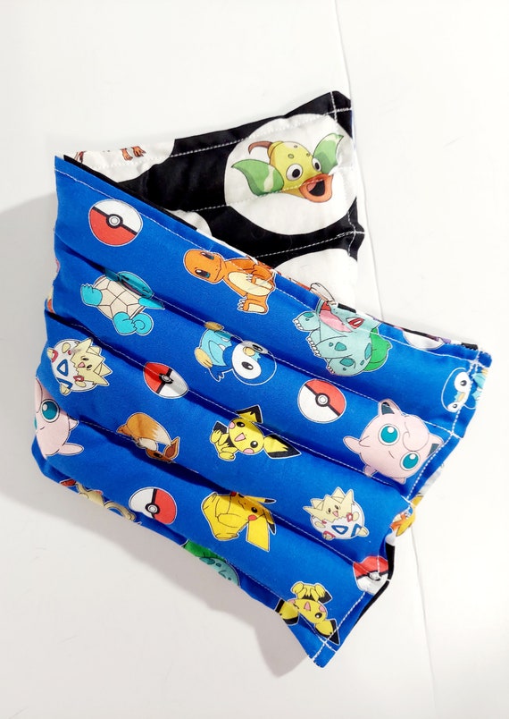 Rice-flax seed therapeutic heating-cooling neck wrap, heat pad, cold pack, rice bag, Pokemon, Pikachu