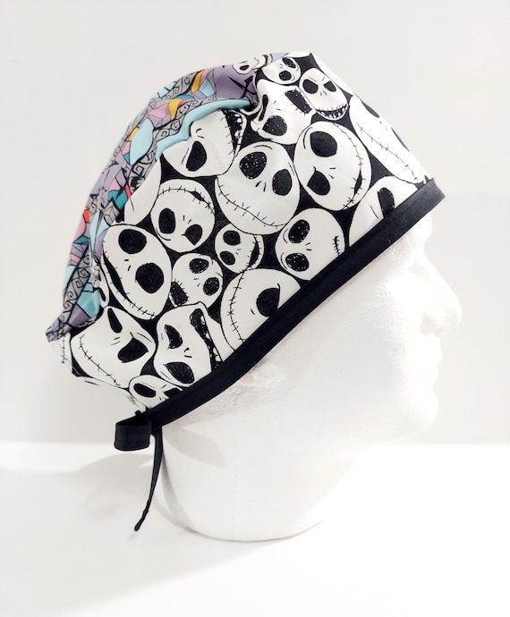 Skull Cap, Doo Rag, Scrub Cap, Surgical Hat, Welding Cap, Face Mask,  Nightmare Before Christmas, Jack Skellington