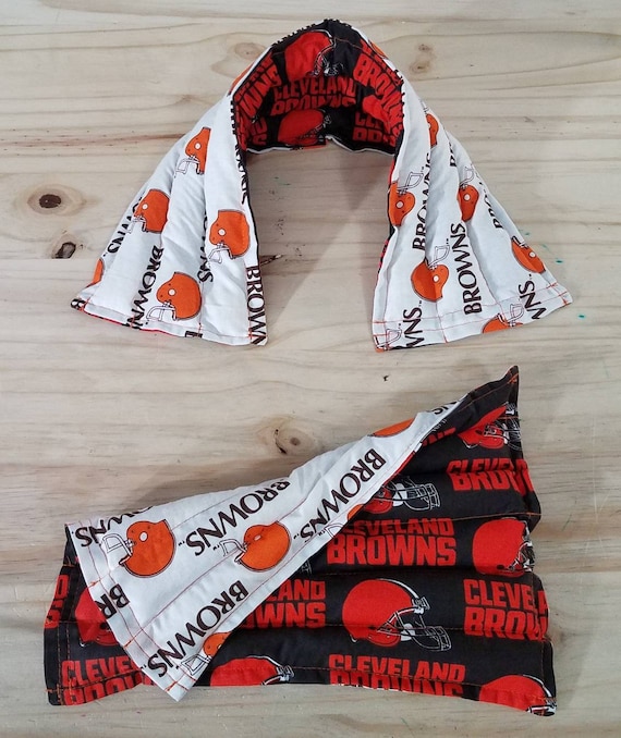 Rice-flax seed therapeutic heating/cooling pad, neck wrap, rice bag, heat pad, Cleveland Browns