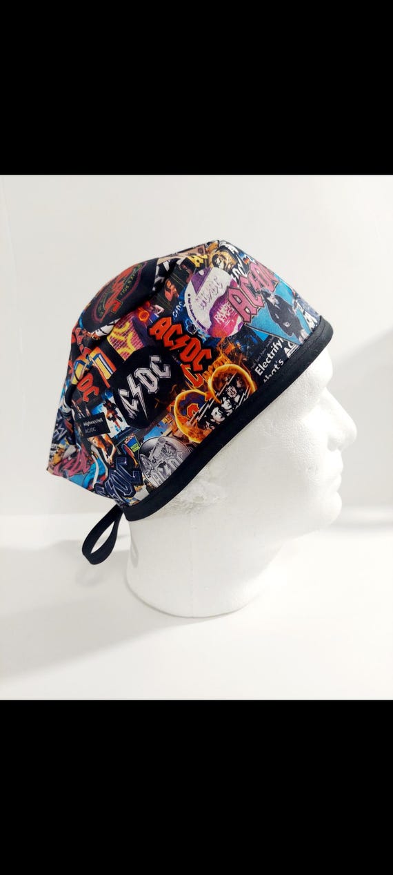 Skull Cap, Doo Rag, Welding Cap, Surgical Hat, Scrub Cap, Surgery Hat, Chemo Hat, AC/DC