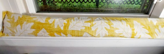 Draft Stopper, Door Draft Stopper, Door Snake, Breeze Stopper, Noise Reducer, Window Draft Stopper, Insect Repellent, FILLED W/CEDAR, Leaves
