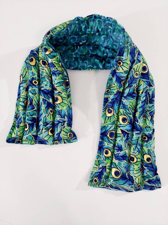 Rice-flax seed therapeutic heating/cooling neck wrap, rice bag, heat pad, cold pack, peacock feathers, feather
