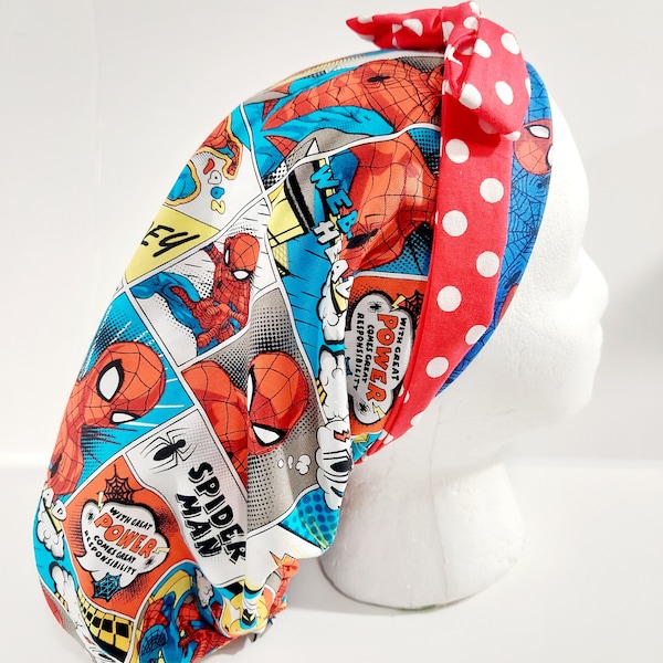 Bonnet de gommage, Bonnet bouffant pour femme, Bonnet de chimio, Bonnet de chirurgie, Bonnet de chirurgie, Spiderman