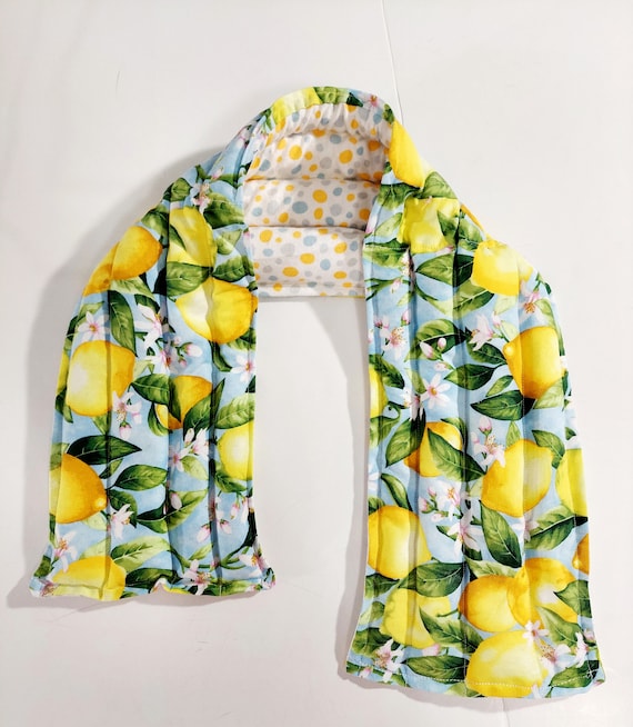 Rice-flax seed therapeutic heating-cooling pad neck-shoulder-knee wrap, rice bag, heat pad, cold pack, lemons