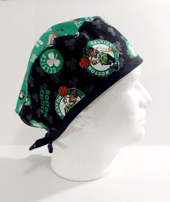 Boston Celtics, Skull Cap, Doo Rag, Chemo Hat, Surgical Cap, Scrub Cap, Surgery Hat, Welding Cap