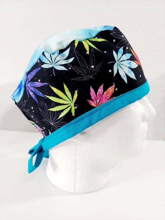 Skull Cap, Doo Rag, Welding Cap, Surgical Hat, Scrub Cap, Face Mask, Marijuana, Cannabis, Pot Leaves, Tye Dye