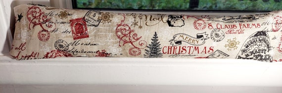 Draft Stopper, Door Draft Stopper, Breeze Blocker, Window Draft Stopper, Insect Repellent, FILLED W/ CEDAR, Christmas
