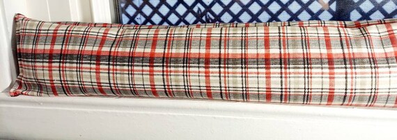 Draft Stopper, Door Draft Stopper, Window Draft Stopper, Breeze Blocker, Insect Repellent, Door Snake, FILLED W/CEDAR, Plaid