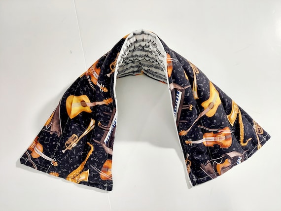 Rice-flax seed therapeutic heating-cooling neck wrap, heat pad, cold pack, rice bag, Music Instruments, music notes