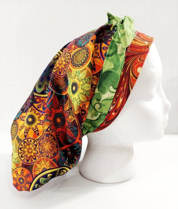 Surgery Cap, Surgery Hat, Surgical Hat, Surgical Cap, Women's Bouffant Hat, Chemo Hat, Scrub Cap, Medallion
