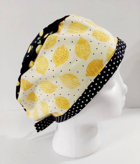 Skull Cap, Doo Rag, Scrub Cap, Surgery Hat, Surgical Cap, Lemon