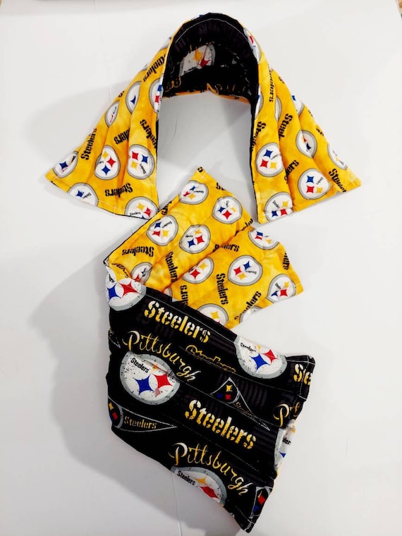 Rice-flax seed therapeutic heating-cooling pad neck wrap, body bag, rice bag, heat pad, cold pack, Pittsburgh Steelers