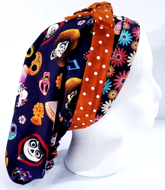 Scrub Cap, Women's Bouffant Cap, Chemo Hat, Head Covering, Surgical Cap, Surgery Hat, Face Mask, Coco