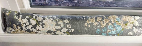Draft Stopper, Breeze Blocker, Window Draft Stopper, Door Draft Stopper, Door Snake, Insect Repellent, FILLED W/CEDAR, Blossoms, Floral