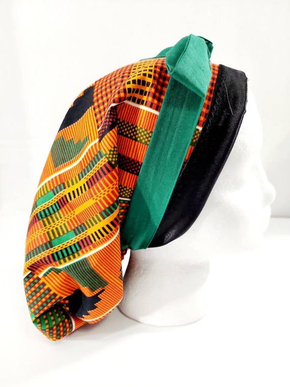 Satin Lined Scrub Cap, Women's Bouffant Cap, Chemo Hat, Surgical Cap, Surgery Hat, Surgical Hat, Scrub Cap, African Print