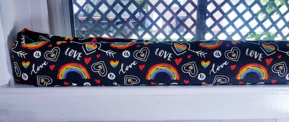 Draft Stopper, Breeze Stopper, Window Draft Stopper, Door Draft Stopper, Insect Repellant, Cedar *FILLED*, Rainbow, Love