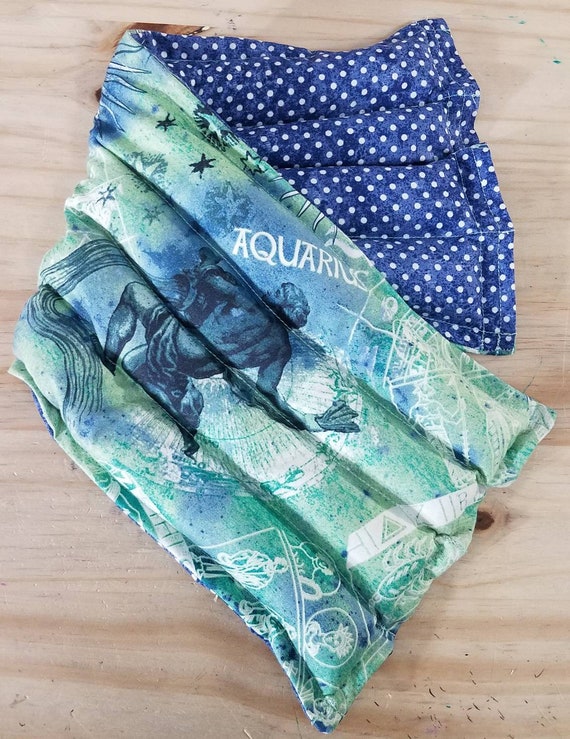 Rice-flax seed therapeutic heating/cooling pad, rice bag, heat pad, cold pack,Aquarius, Horoscope