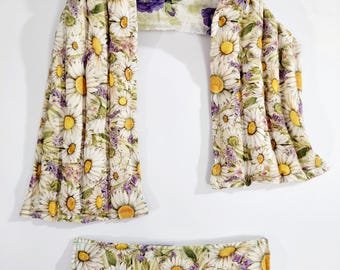 Rice-flax seed therapeutic heating-cooling pad, neck wrap, eye bag, rice bag, heat pad, cold pack, doula, Wildflowers