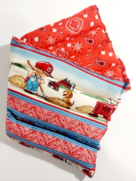 Rice-flax seed therapeutic heating/cooling pad, rice bag, heat pad, cold pack, farmer, tractors, Ships Immediately
