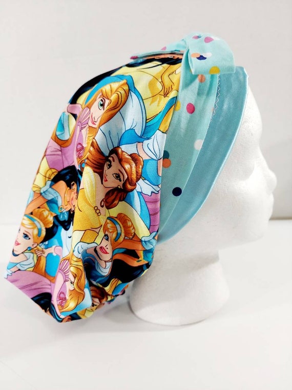 Satin Lined, Scrub Cap, Women's Bouffant Cap, Chemo Hat, Surgical Cap, Surgery Hat, Face Mask, Disney Princesses