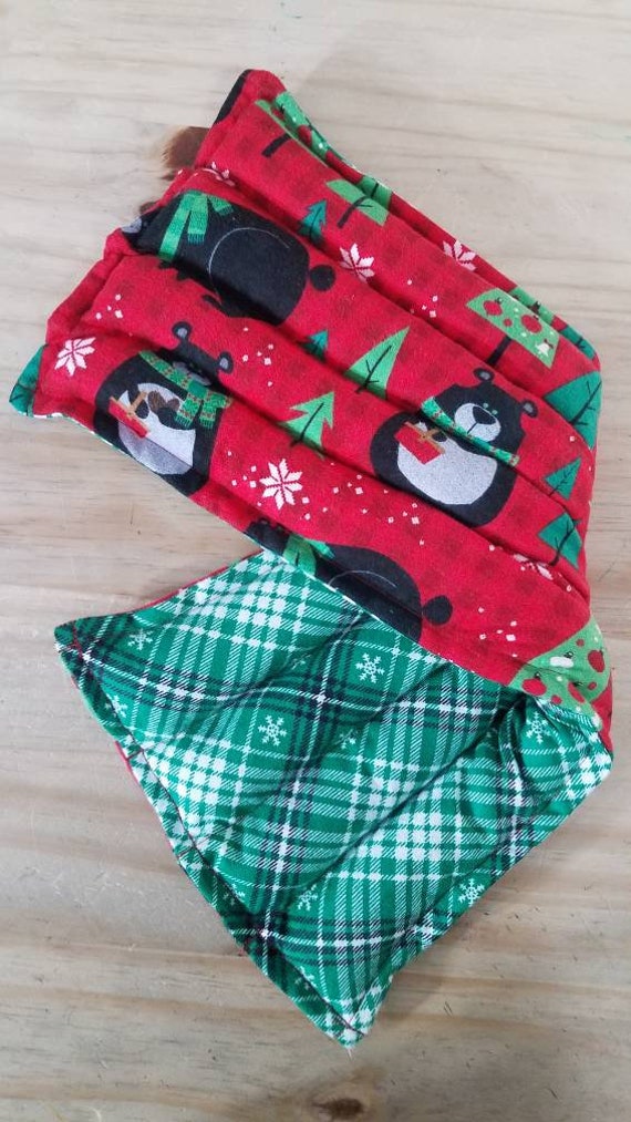 Rice-flax seed therapeutic heating/cooling pad, rice bag, heat pad, cold pack, doula, bear, winter