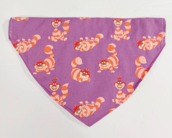 Chesire Cat, Alice in Wonderland, Over the Collar Bandana, Reversible, Dog Collar, Cat Collar, Pet Gift, Dog Bandana, Cat Bandana, Animal