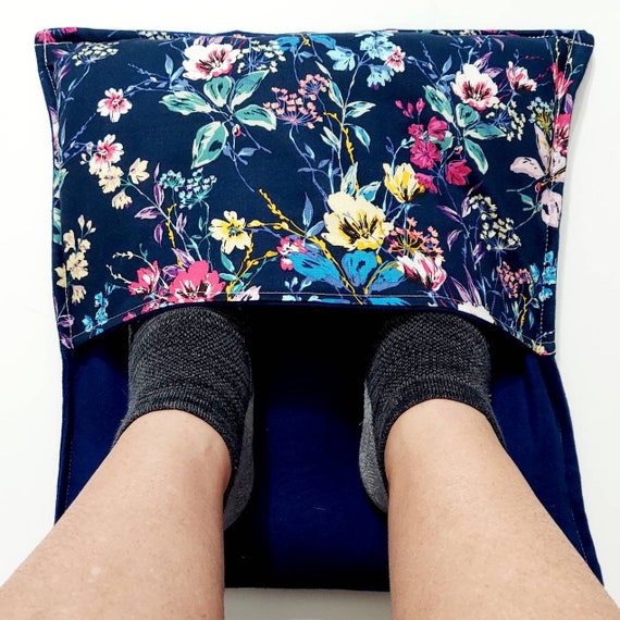 Rice-flax seed therapeutic heating/cooling foot warmer, heat pad, cold pack, rice bag, Flowers, Floral