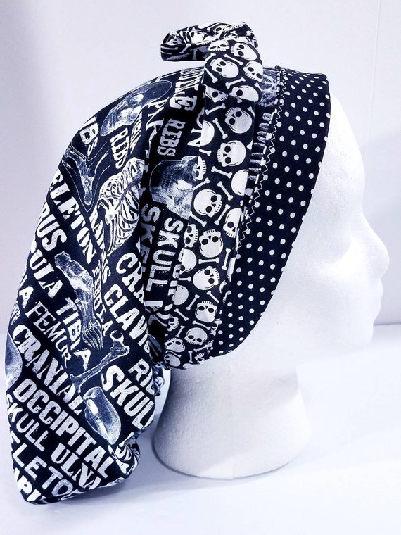 Surgery Cap, Scrub Cap, Surgical Hat, Head Covering, Chemo Hat, Face Mask, Bones, Anatomy, Orthopedic, Skeleton