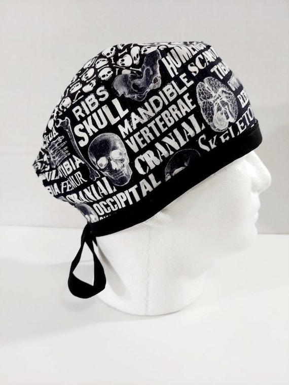 Skull Cap, Doo Rag, Welding Cap, Surgical Hat, Scrub Cap, Face Mask, Anatomy, Bones, Skull