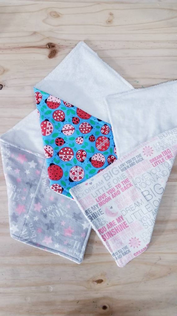 Burp rags, burp cloths, baby girl, baby shower, baby gift, ladybugs