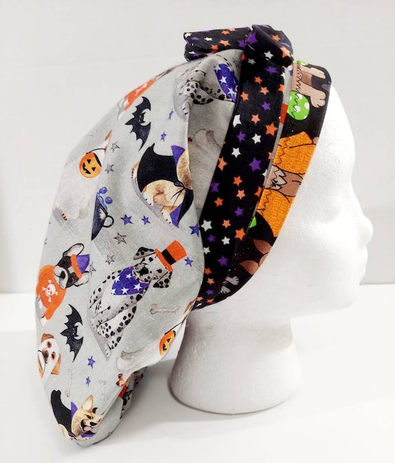 Surgical Cap, Scrub Cap, Surgery Hat, Women's Bouffant Hat, Chemo Hat, Halloween, Dogs