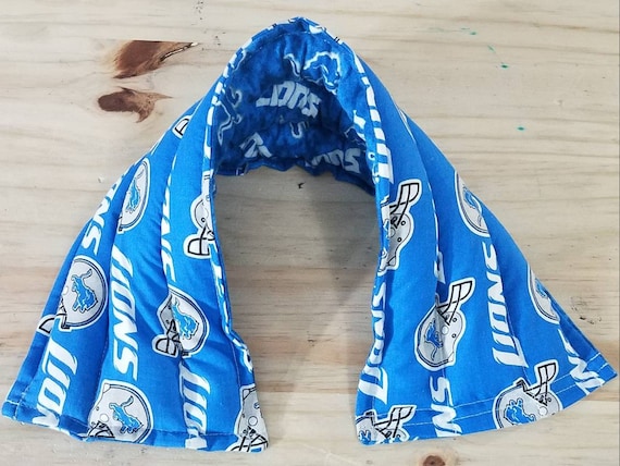 Rice-flax seed therapeutic heating/cooling neck wrap, body pad, rice bag, heat pad, cold pack, doula, self care, Detroit Lions