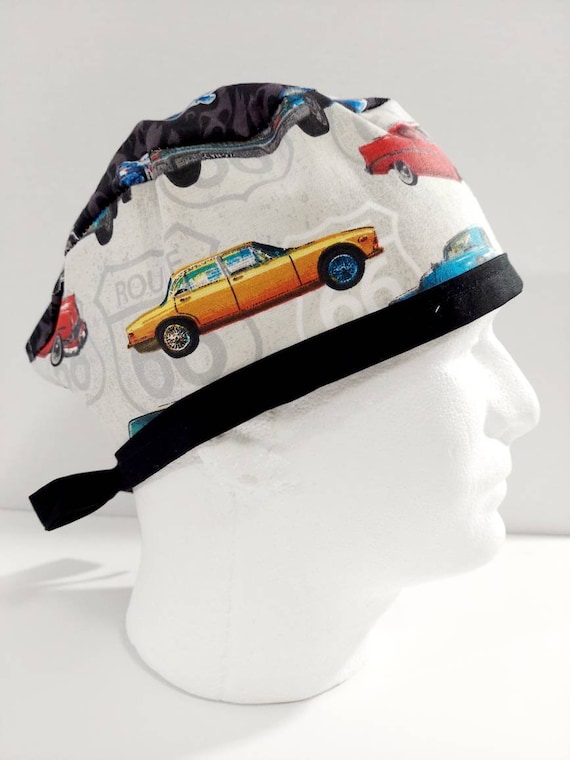 Skull Cap, Doo Rag, Scrub Cap, Surgery Hat, Surgical Cap, Cats, Kitty, Flowers