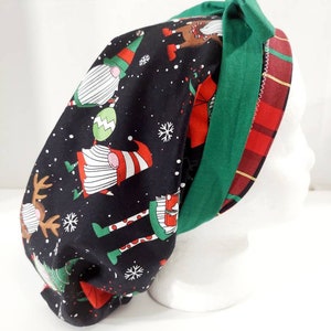 Scrub Cap, Women's Bouffant Cap, Chemo Hat, Surgical Cap, Surgery Hat, Gnomes, Christmas, Winter