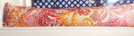 Draft Stopper, Door Draft Stopper, Breeze Blocker, Window Draft Stopper, Door Snake, Insect Repellent, FILLED W/CEDAR, Scroll, Paisley