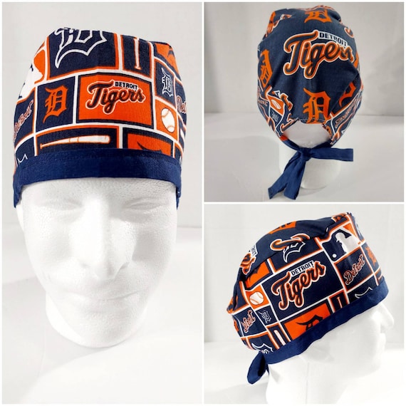 Skull Cap, Doo Rag, Welding Cap, Surgical Hat, Scrub Cap, Surgery Hat, Detroit Tigers