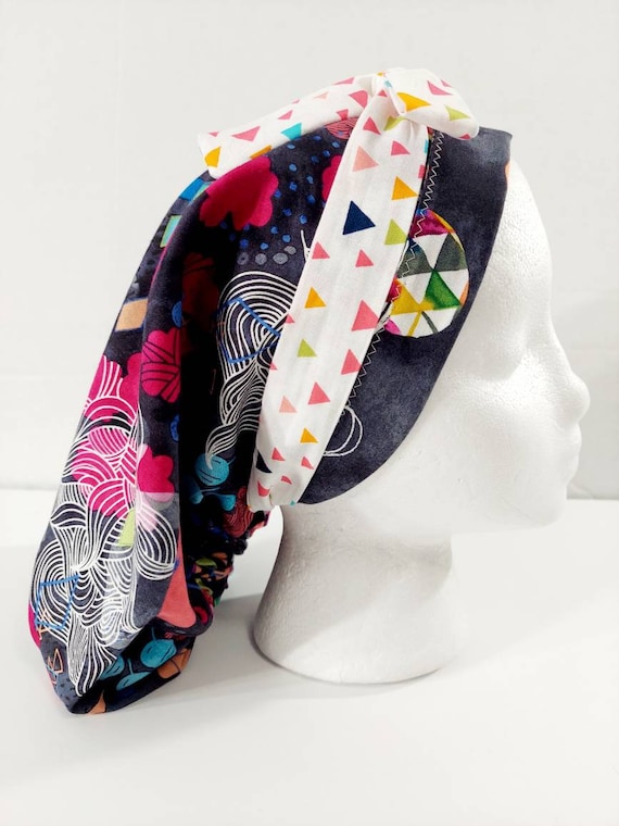 Scrub Cap, Women's Bouffant Cap, Chemo Hat, Surgical Cap, Surgery Hat, Abstract