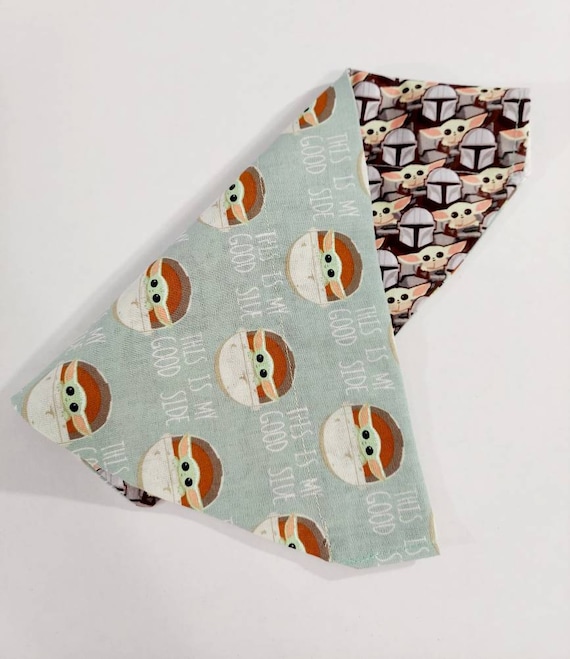 Mandalorian, Baby Yoda, Grogu, Over the Collar Bandana, Reversible, Dog Collar, Cat Collar, Pet Gift, Dog Bandana, Cat Bandana, Animal Banda