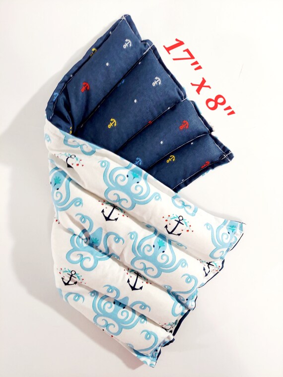 Rice-flax seed therapeutic heating-cooling pad,neck wrap, rice bag, heat pad, cold pack  octopus, anchors, READY TO SHIP