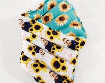 Rice-flax seed therapeutic heating-cooling pad, rice bag, heat pad, cold pack, doula, Sunflowers, Post Malone