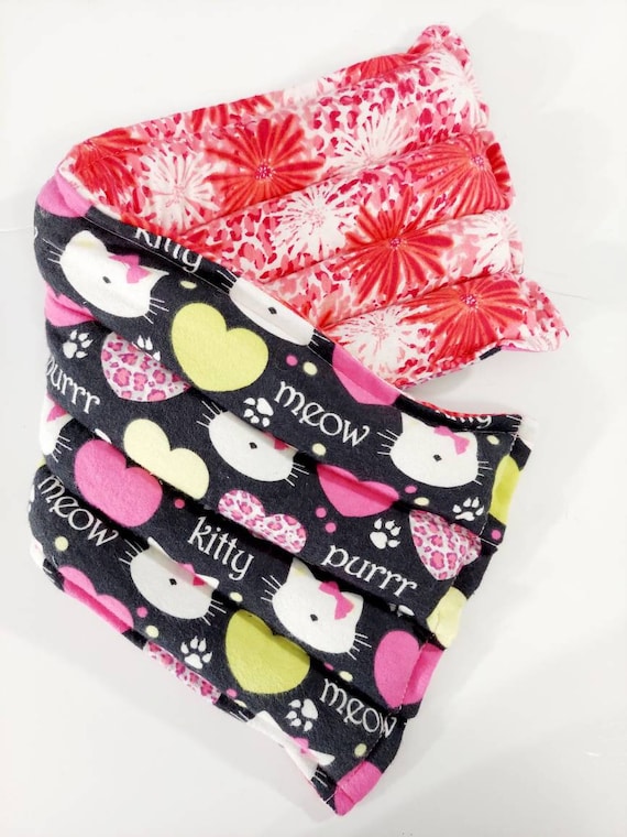 Rice-flax seed therapeutic heating-cooling pad, heat pad, cold pack, doula, Cats, kitty