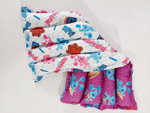 Rice-flax seed therapeutic heating-cooling pad neck wrap, rice bag, heat pad, cold pack, Blue